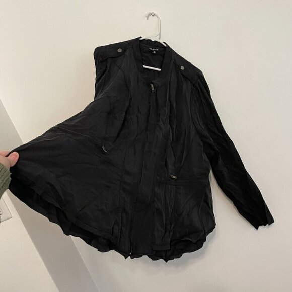 TORRID 4 Plus Size Black Peplum Jacket Solid Black Full Zip Lightweight Spring - Picture 9 of 16